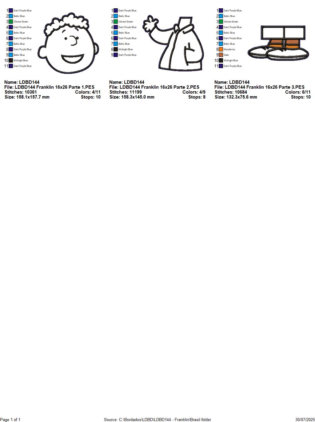 Matriz de Bordado Franklin – Projeto ITH