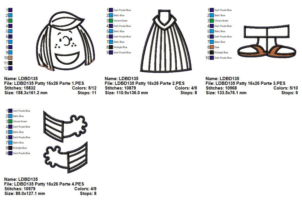 Matriz de Bordado Patty Peppermint – Projeto ITH