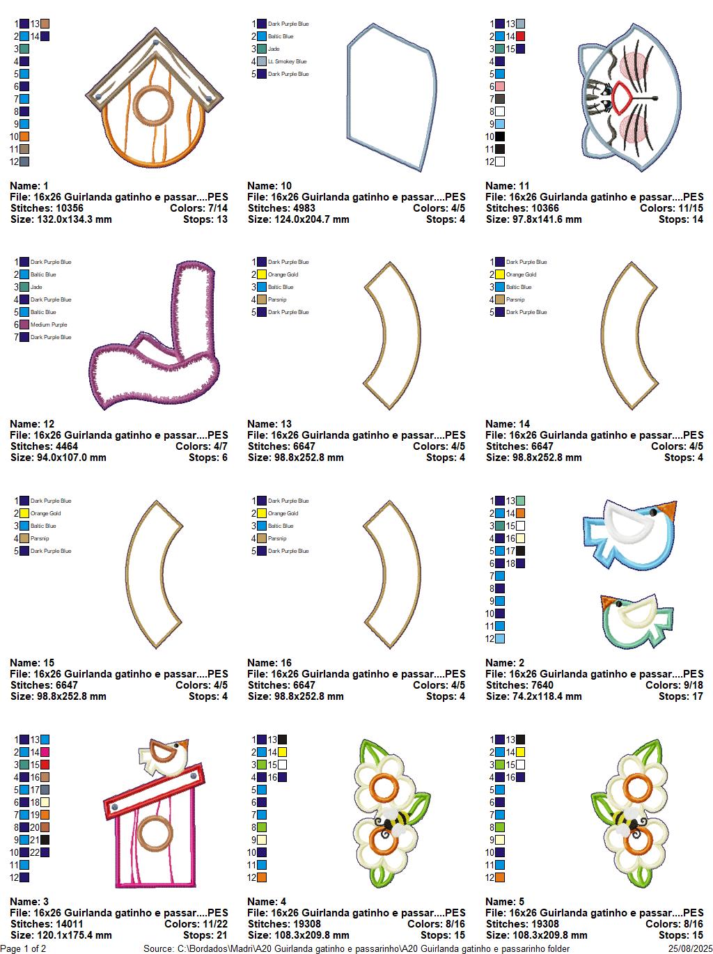 Matriz de Bordado Gato Bem Vindo – Projeto ITH