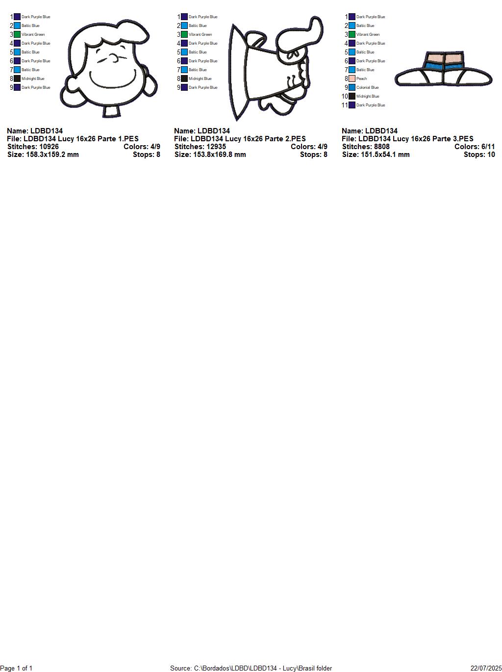 Matriz de Bordado Lucy – Projeto ITH