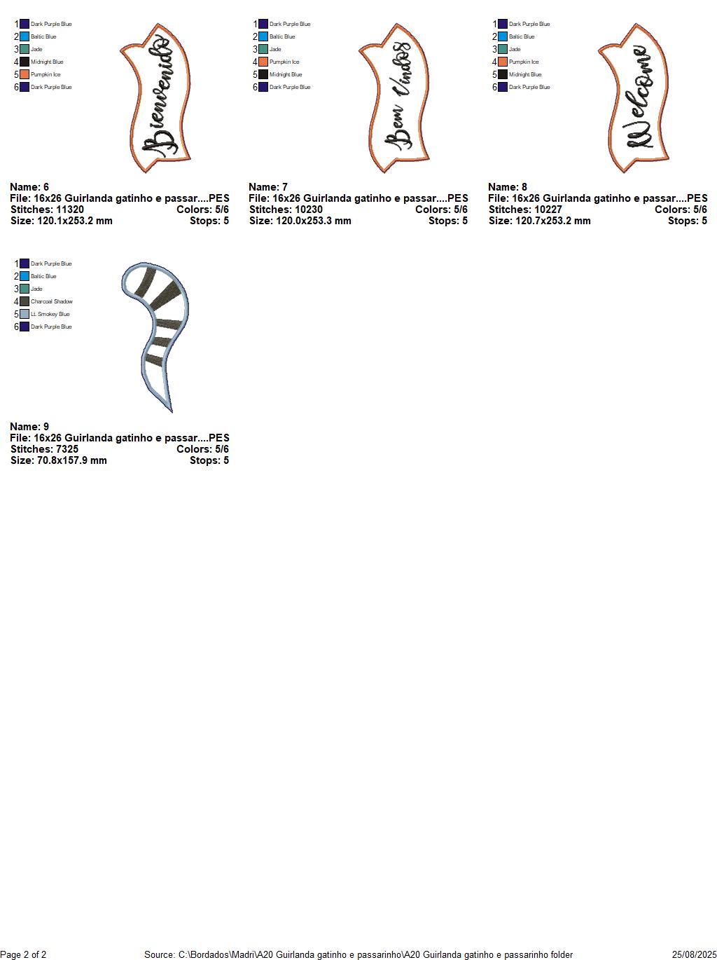 Matriz de Bordado Gato Bem Vindo – Projeto ITH