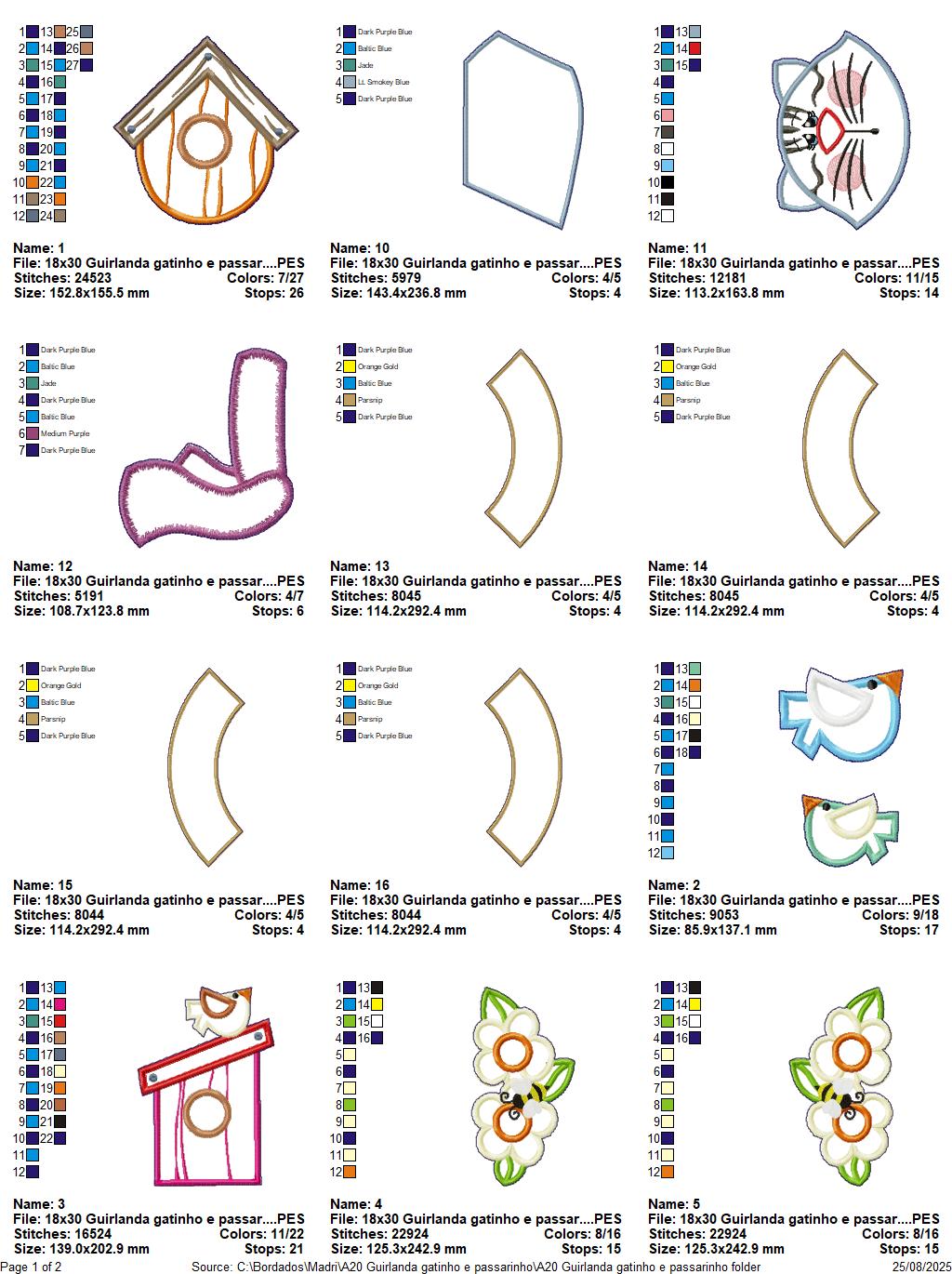 Matriz de Bordado Gato Bem Vindo – Projeto ITH