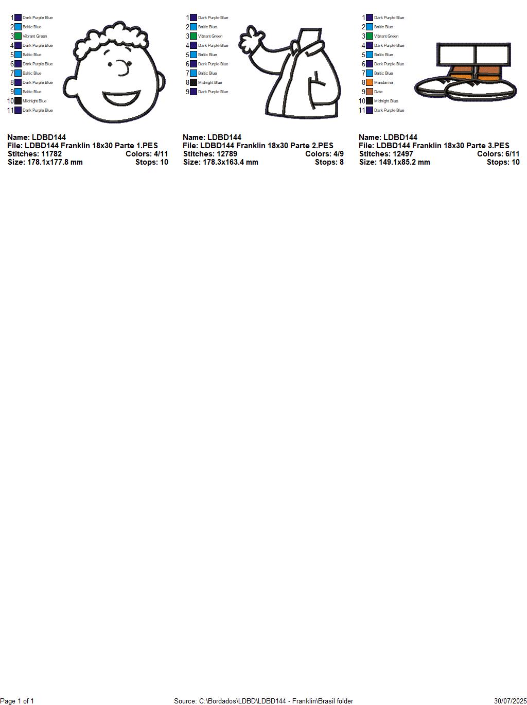 Matriz de Bordado Franklin – Projeto ITH
