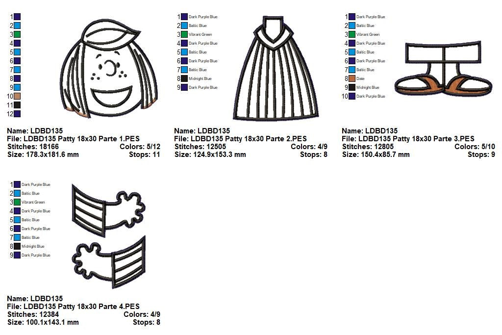 Matriz de Bordado Patty Peppermint – Projeto ITH