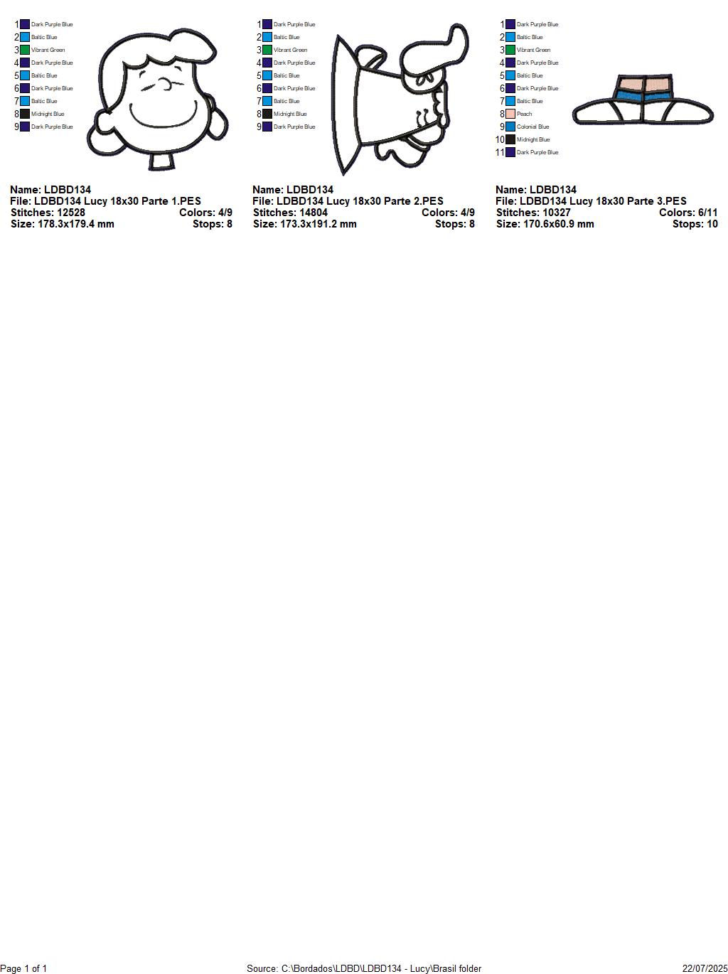 Matriz de Bordado Lucy – Projeto ITH