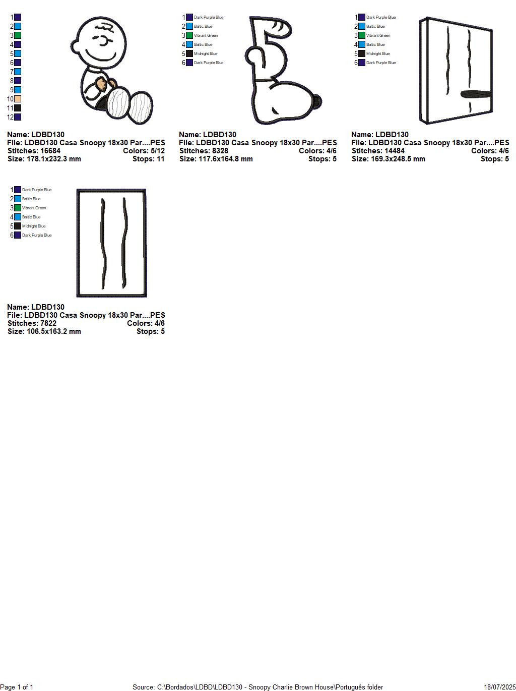 Matriz de Bordado Snoopy e Charlie Brown na Casinha - Projeto ITH