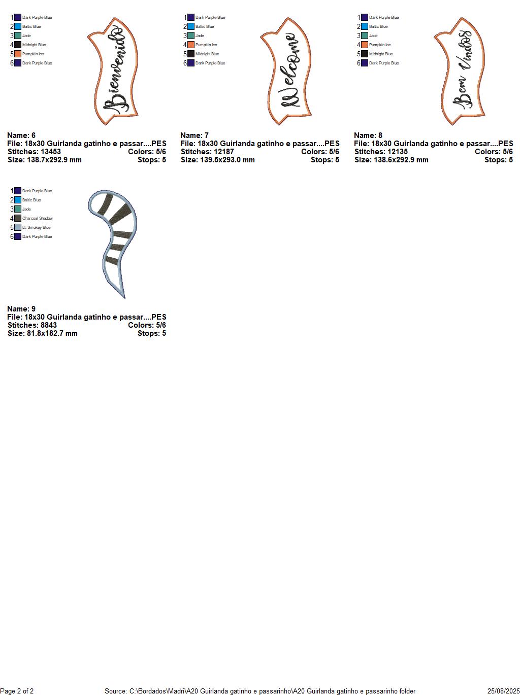 Matriz de Bordado Gato Bem Vindo – Projeto ITH