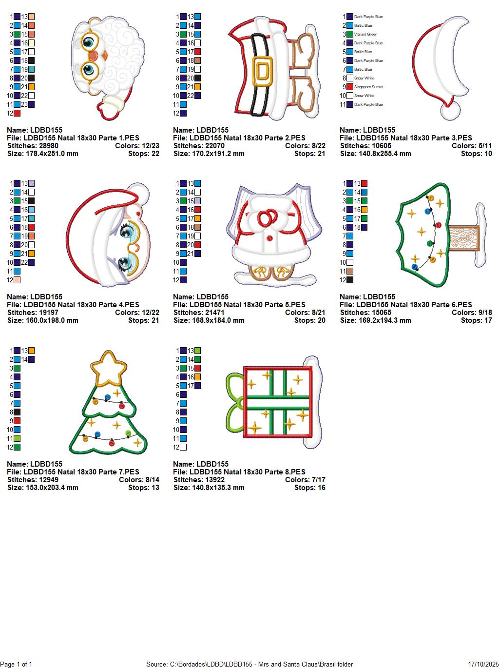 Matriz de Bordado Papai e Mamãe Noel com Árvore de Natal – Projeto ITH