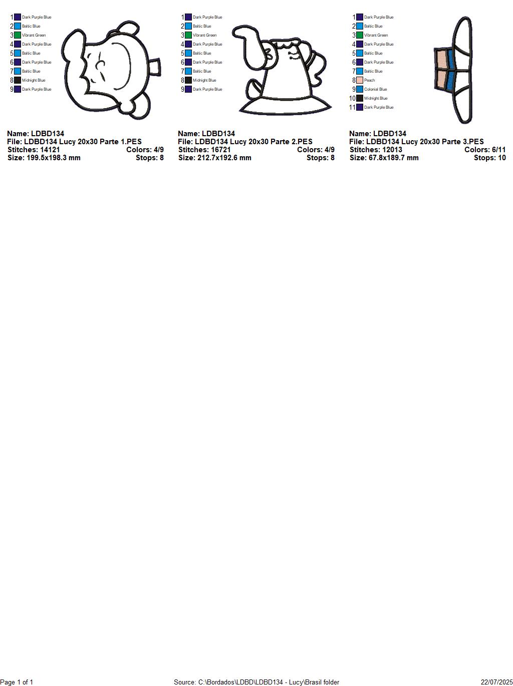 Matriz de Bordado Lucy – Projeto ITH
