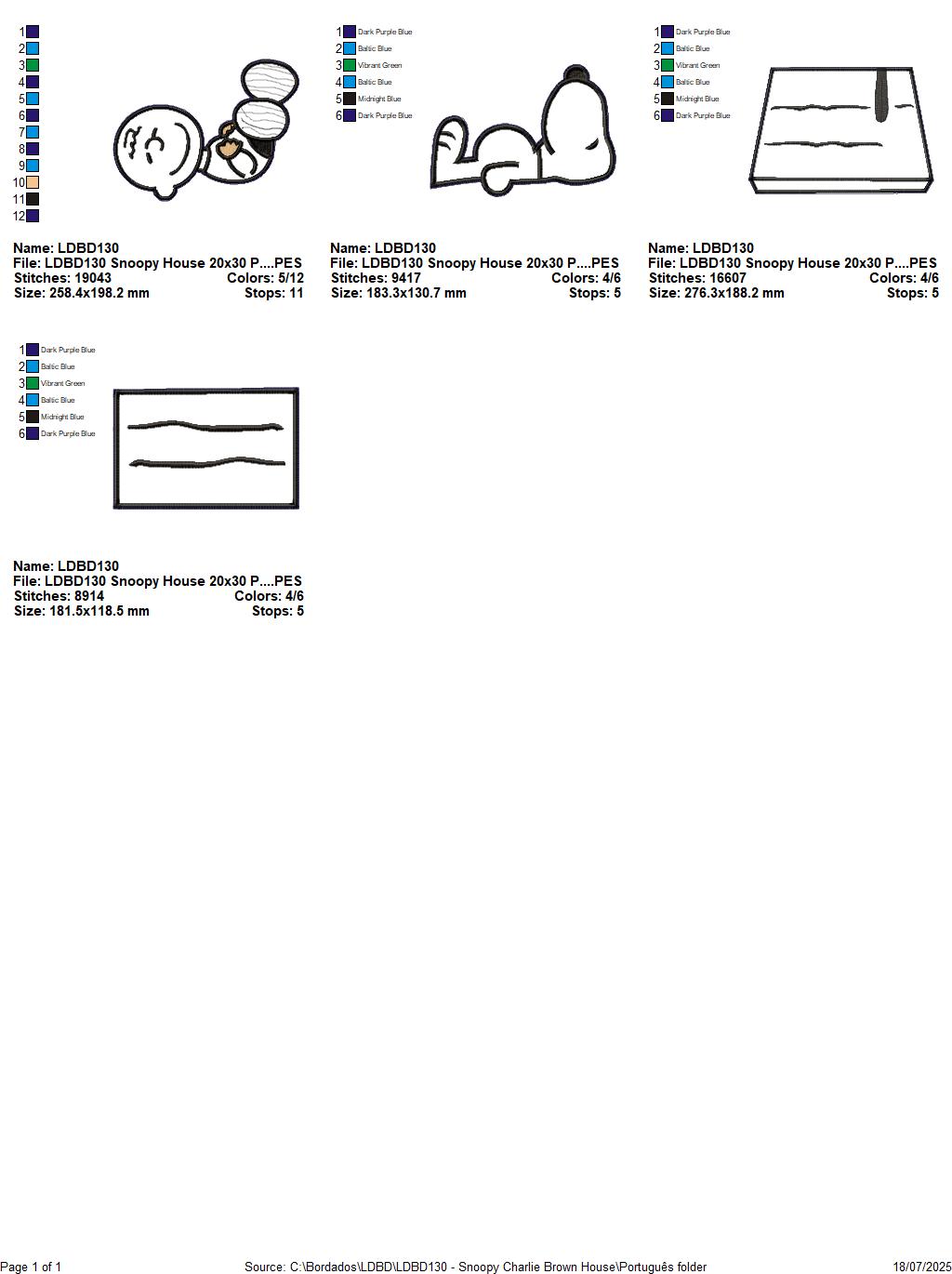 Matriz de Bordado Snoopy e Charlie Brown na Casinha - Projeto ITH