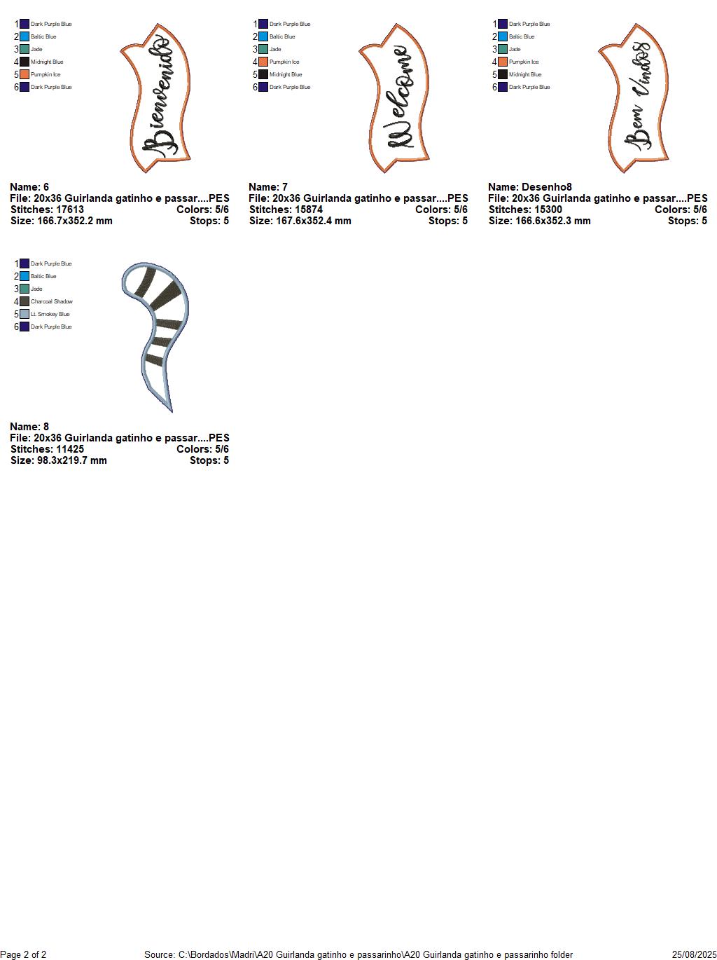Matriz de Bordado Gato Bem Vindo – Projeto ITH