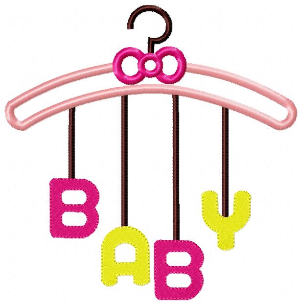Matriz de Bordado Enxoval BABY no Cabide – Aplique