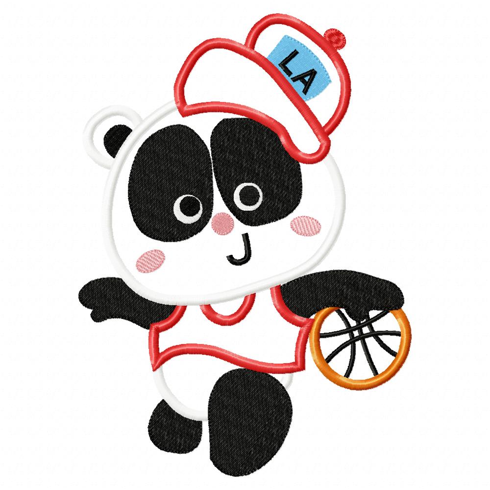 Matriz de Bordado Panda Jogador de Basquete – Aplique