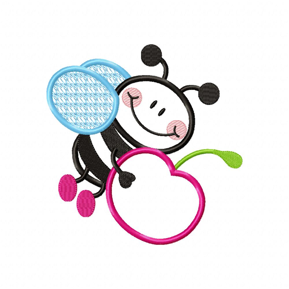 Matriz de Bordado Abelhinha com Cereja – Aplique