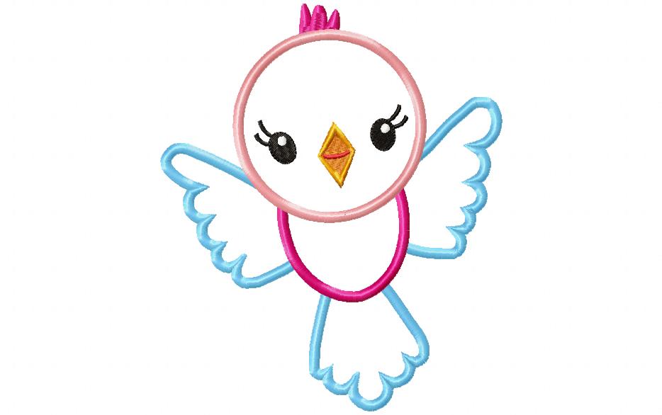 Matriz de Bordado Passarinha Encantadora Baby – Aplique