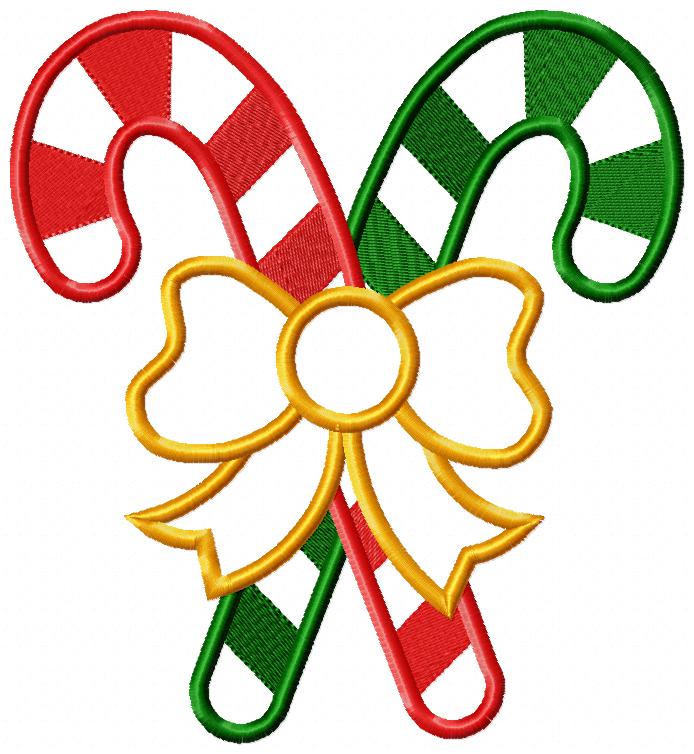 Matriz de Bordado Bengalas de Natal com Laço – Aplique