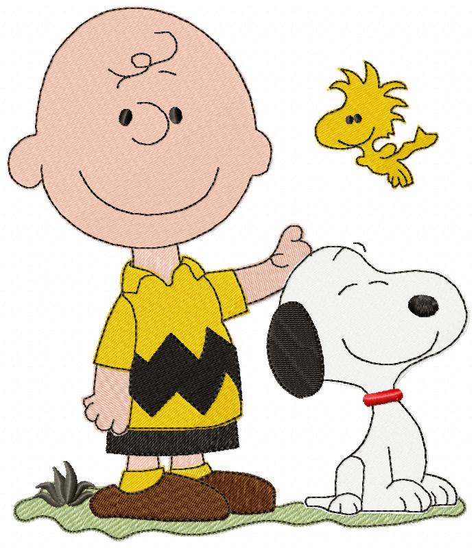 Matriz de Bordado Amigos para Sempre Snoopy e Charlie Brown – Ponto Cheio