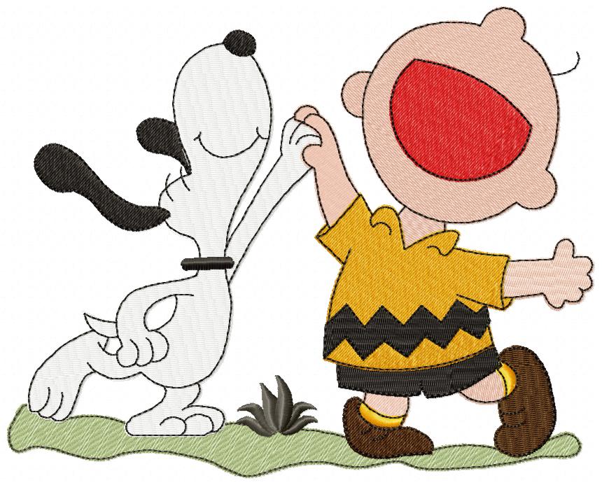 Matriz de Bordado Amigos para Sempre Snoopy e Charlie Brown – Ponto Cheio