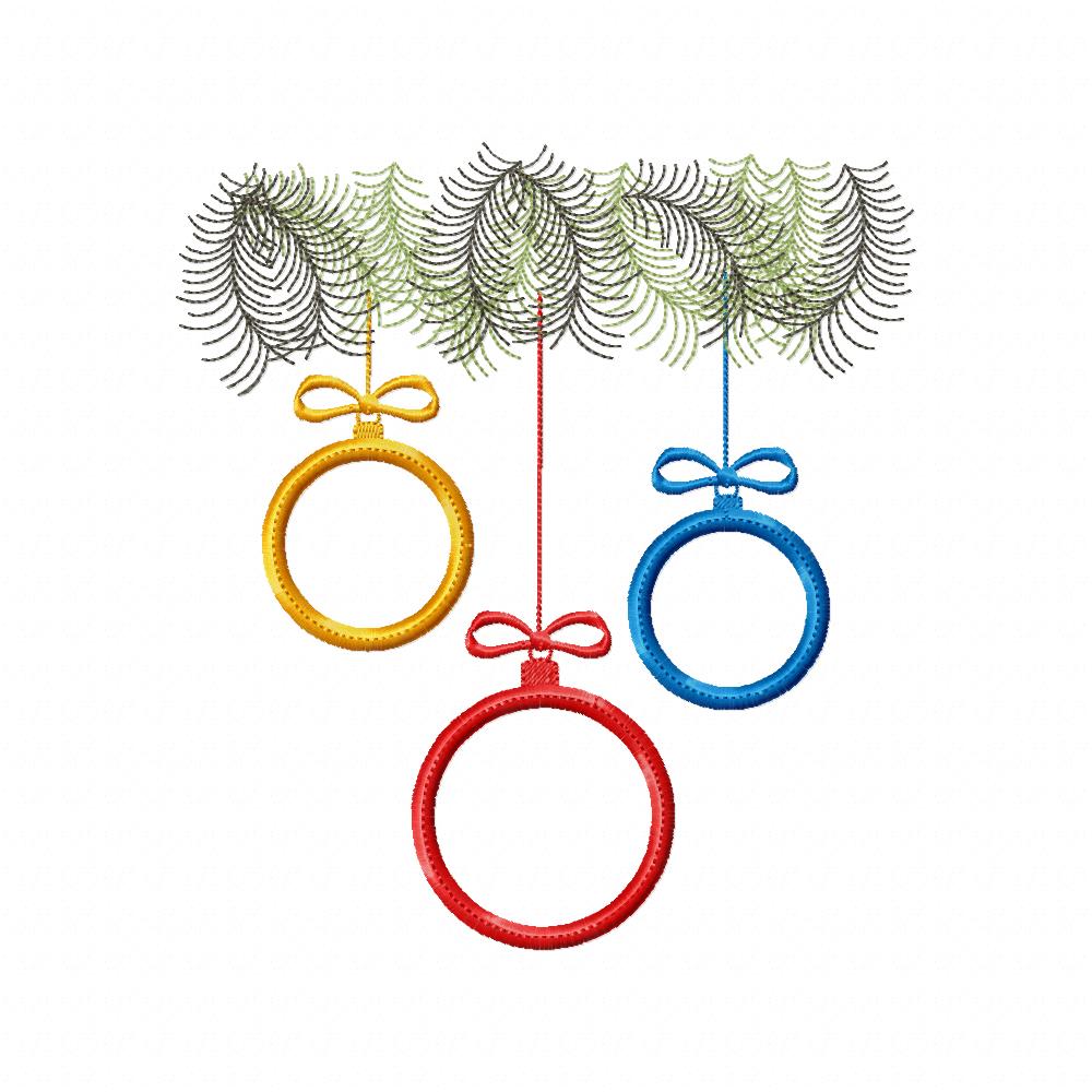 Matriz de Bordado Bolas de Natal - Aplique