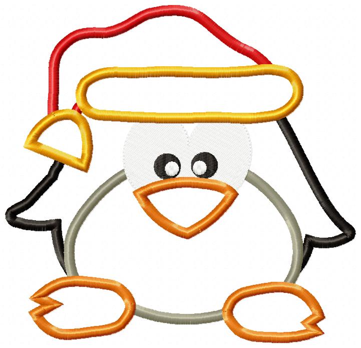 Matriz de Bordado Pinguim de Natal Encantador – Aplique