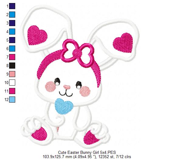 Matriz de Bordado Coelhinha Charmosa – Aplique para Bebê