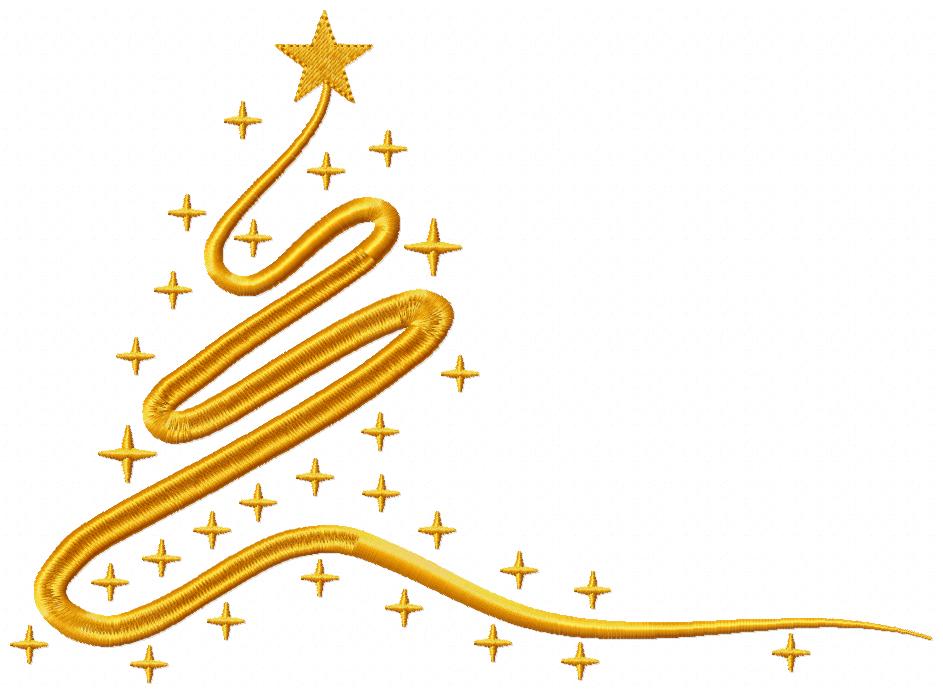 Matriz de Bordado Árvore de Natal Ondulada - Ponto Satim