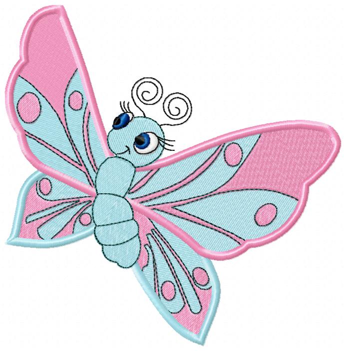 Matriz de Bordado Borboleta Fofa – Ponto Cheio