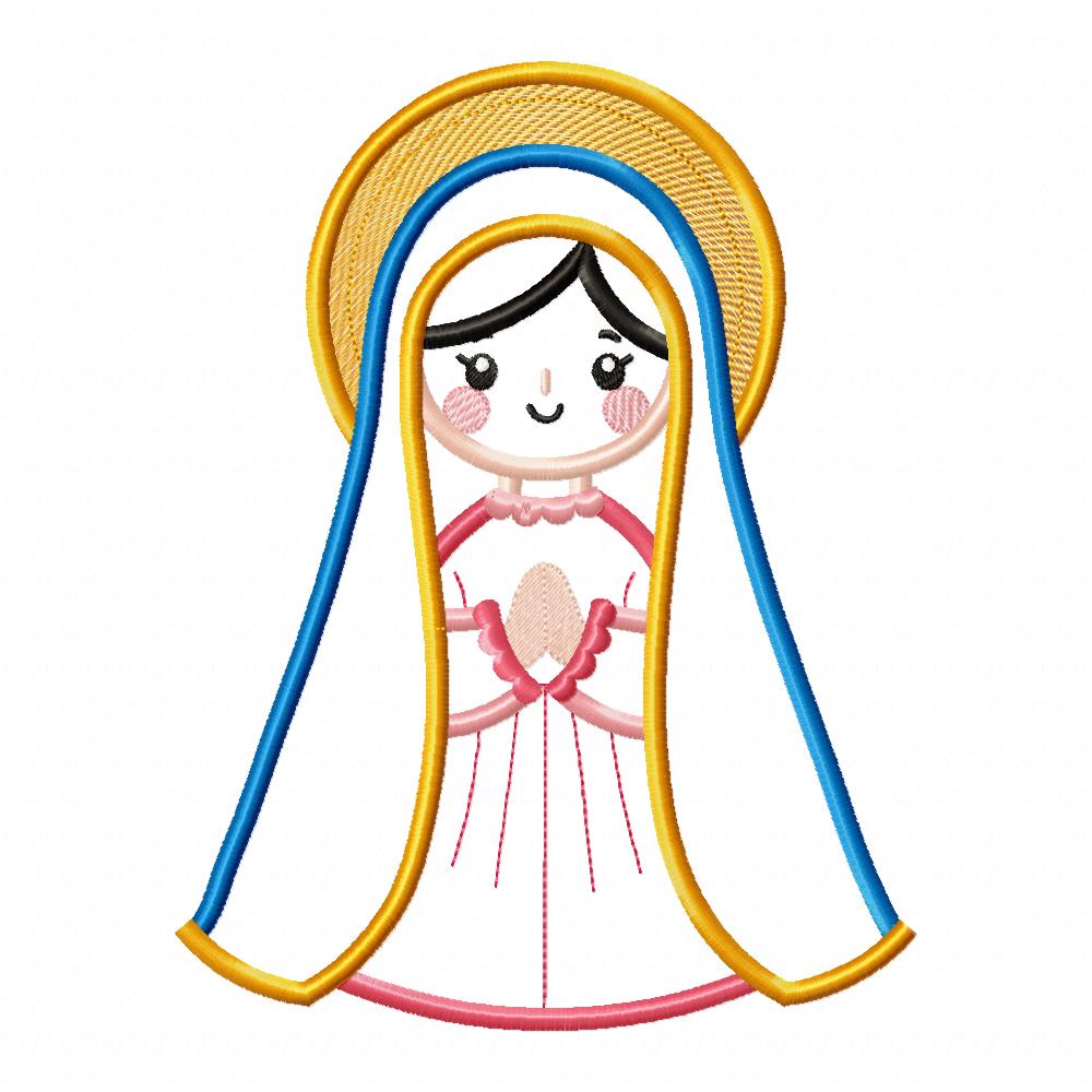 Matriz de Bordado Santinha Virgem Maria – Aplique