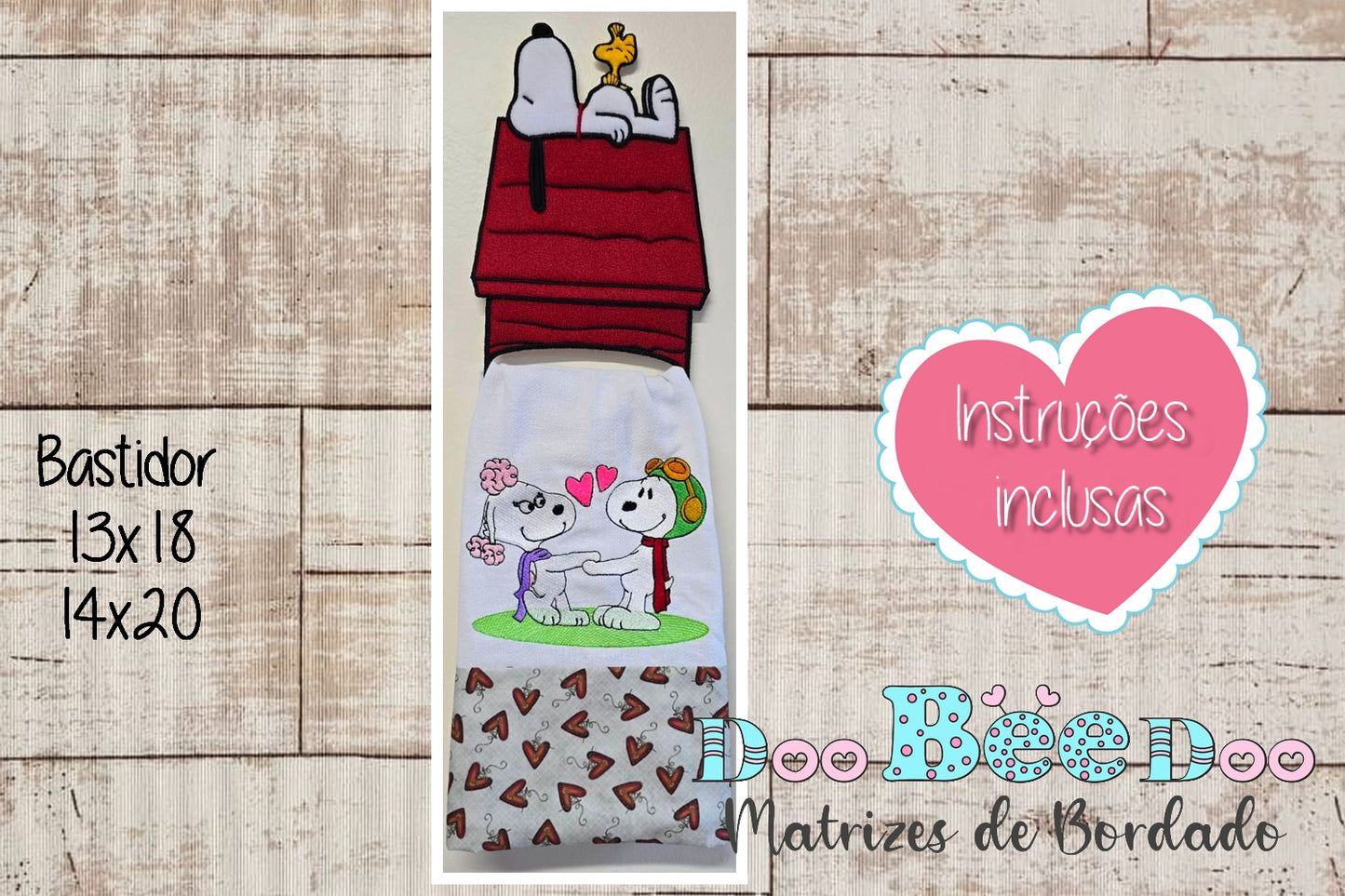 Matriz de Bordado Snoopy Casinha - Porta Pano de Prato – Projeto ITH