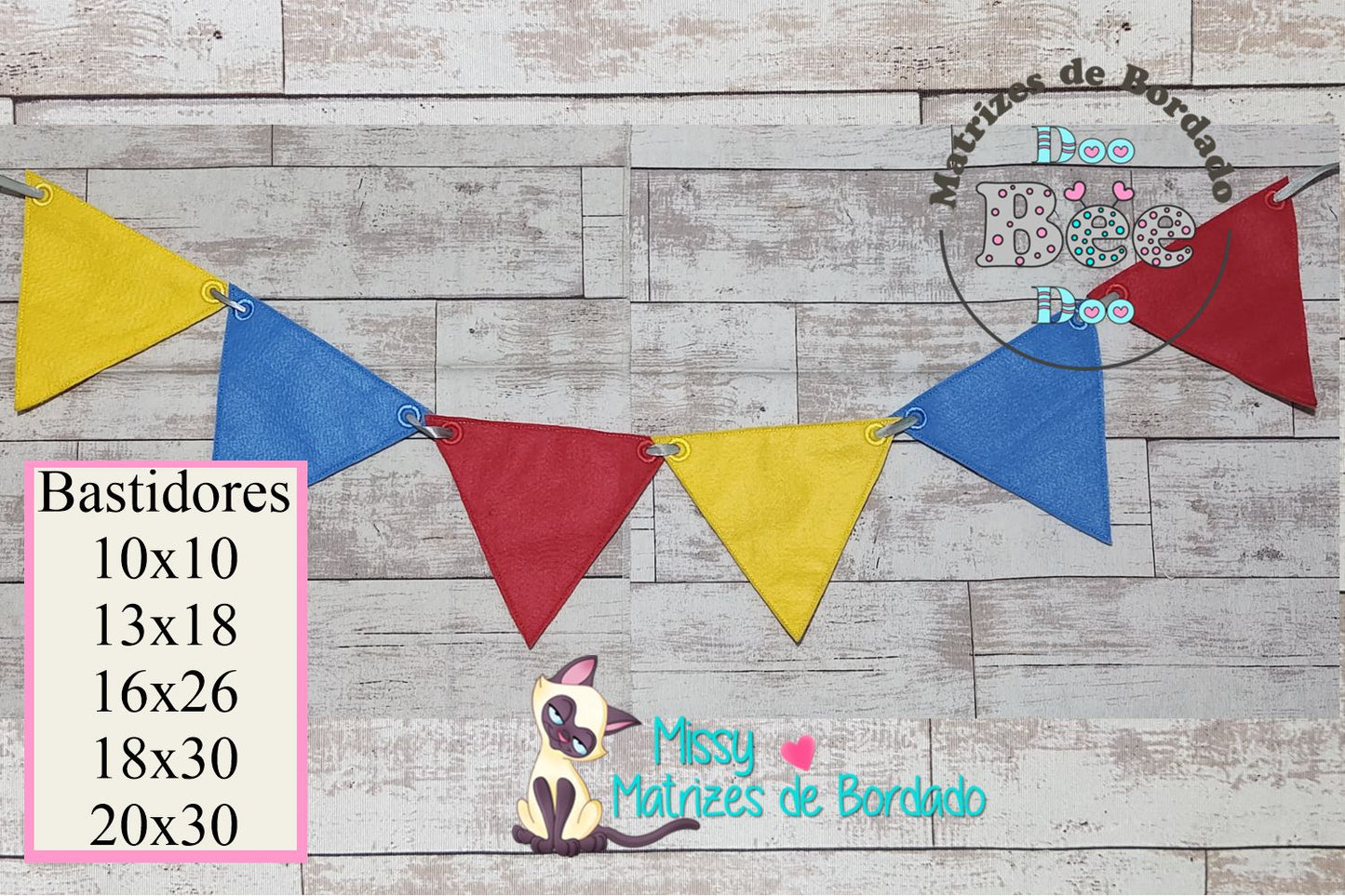 Matriz de Bordado Bandeirola Colorida – Projeto ITH