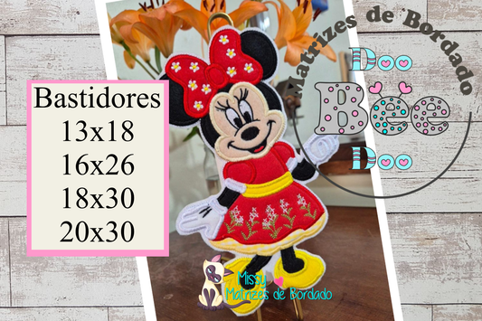 Matriz de Bordado Minnie para Suporte de Guardanapo – Projeto ITH