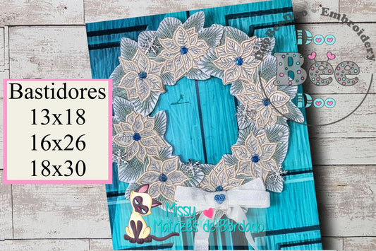 Matriz de Bordado Guirlanda Flores de Inverno – Projeto ITH