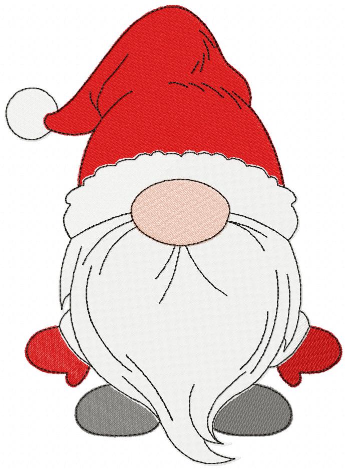 Matriz de Bordado Papai Noel Gnomo Natal – Ponto Cheio