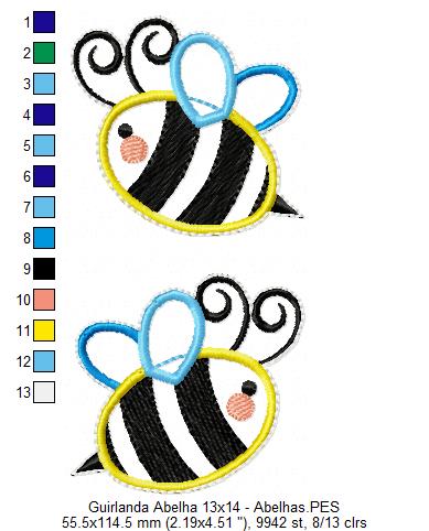 Matriz de Bordado Guirlanda Colmeia – Projeto ITH