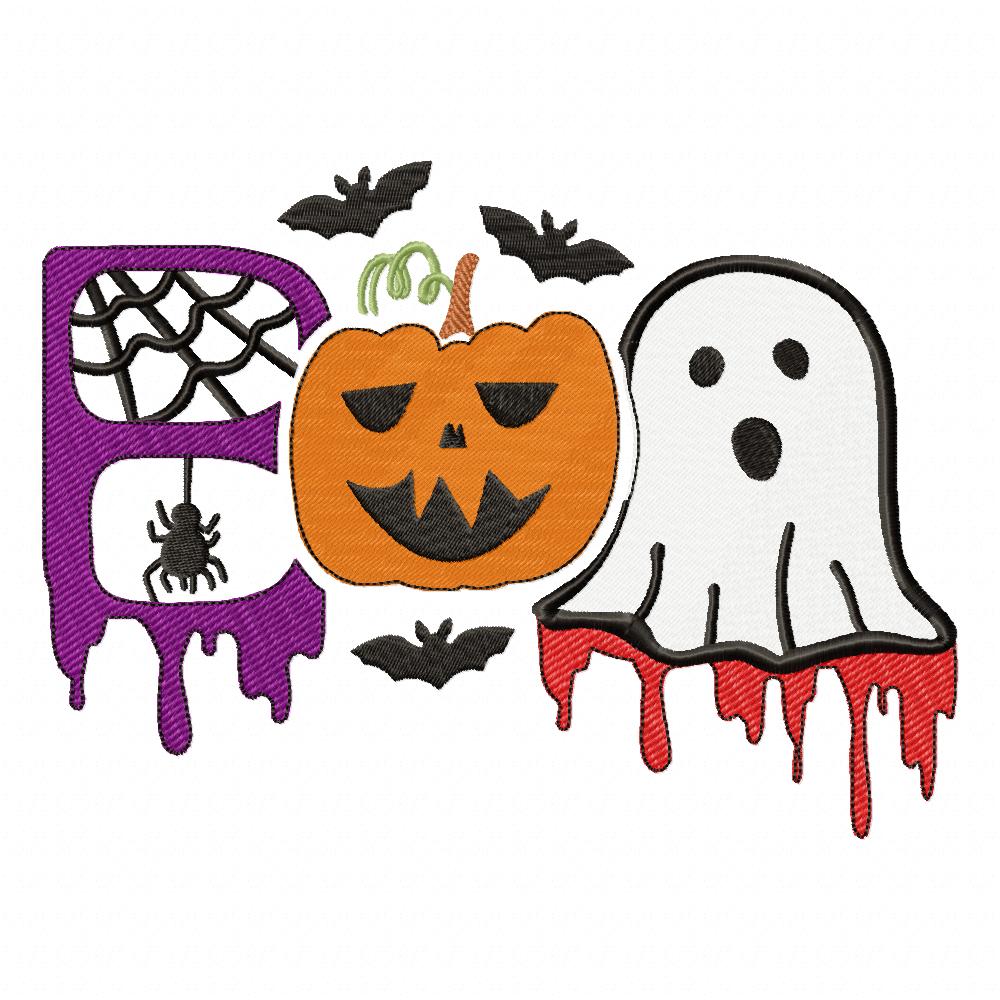 Matriz de Bordado Halloween “BOO” – Ponto Cheio
