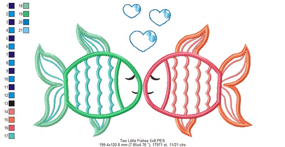 Matriz de Bordado Casal de Peixinhos – Aplique Delicado