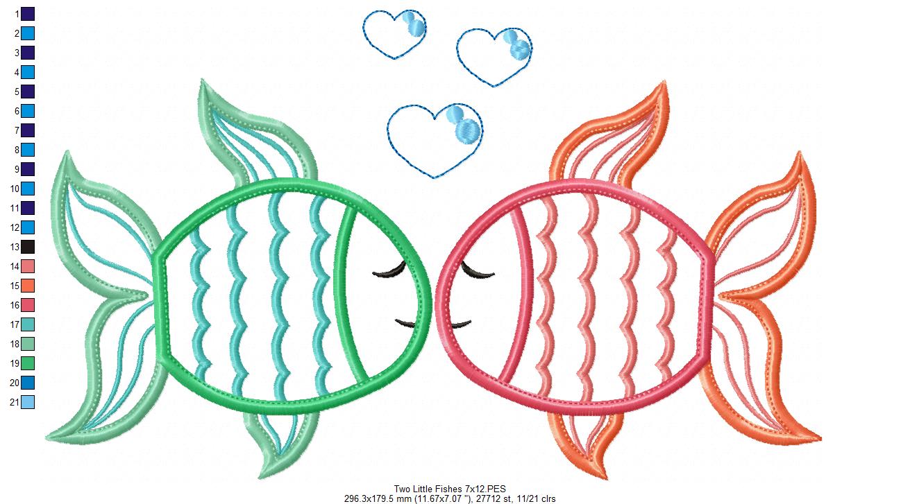 Matriz de Bordado Casal de Peixinhos – Aplique Delicado