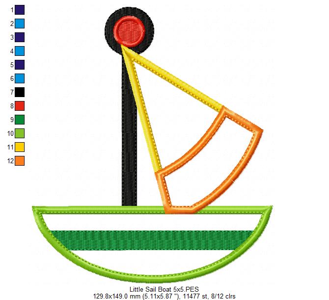 Matriz de Bordado Barquinho com Velas Divertidas – Aplique