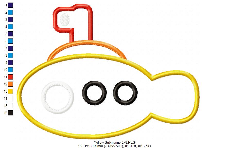 Matriz de Bordado Submarino Lúdico – Aplique