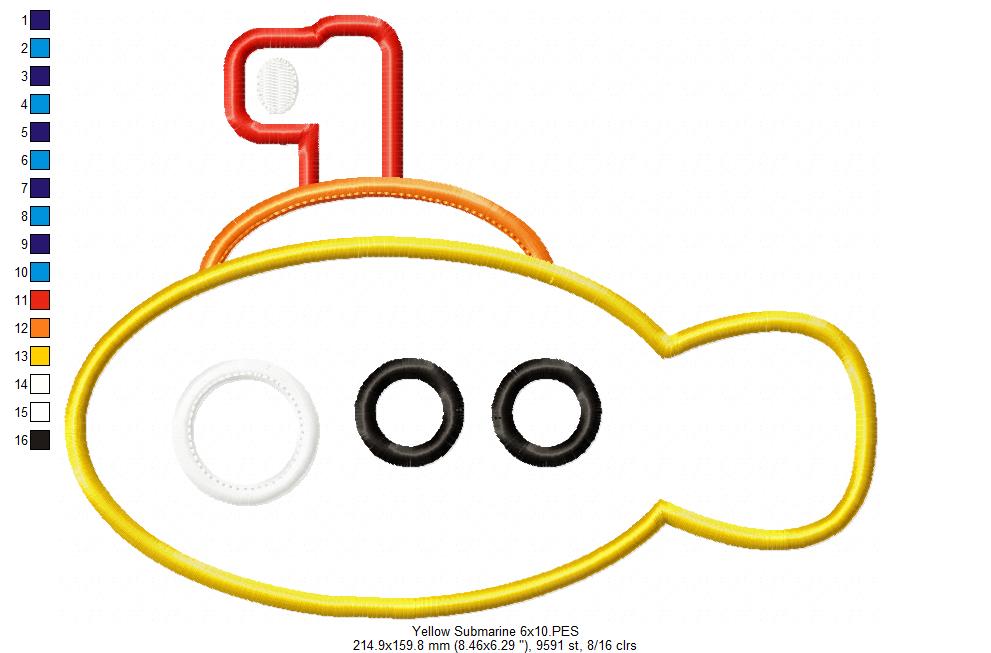 Matriz de Bordado Submarino Lúdico – Aplique