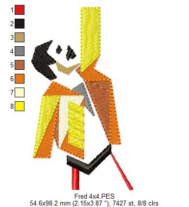 Matriz de Bordado Freddie Mercury Minimalista – Ponto Cheio
