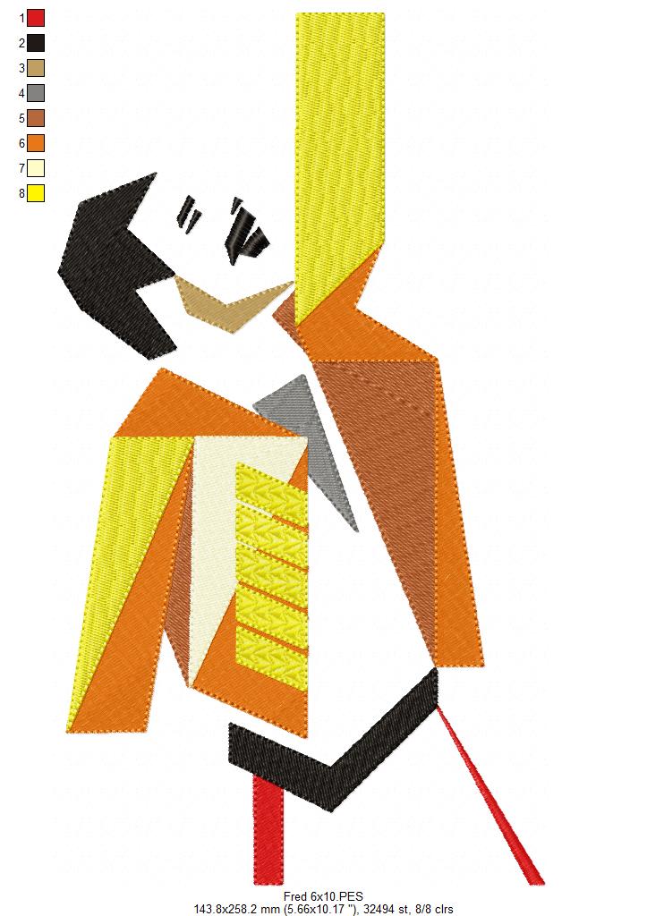 Matriz de Bordado Freddie Mercury Minimalista – Ponto Cheio