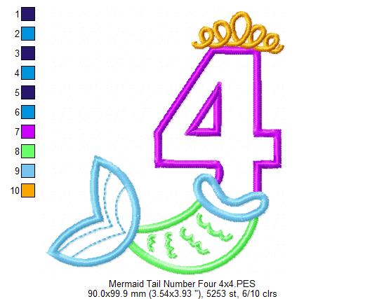 Matriz de Bordado Número 4 Sereia Princesa – Aplique