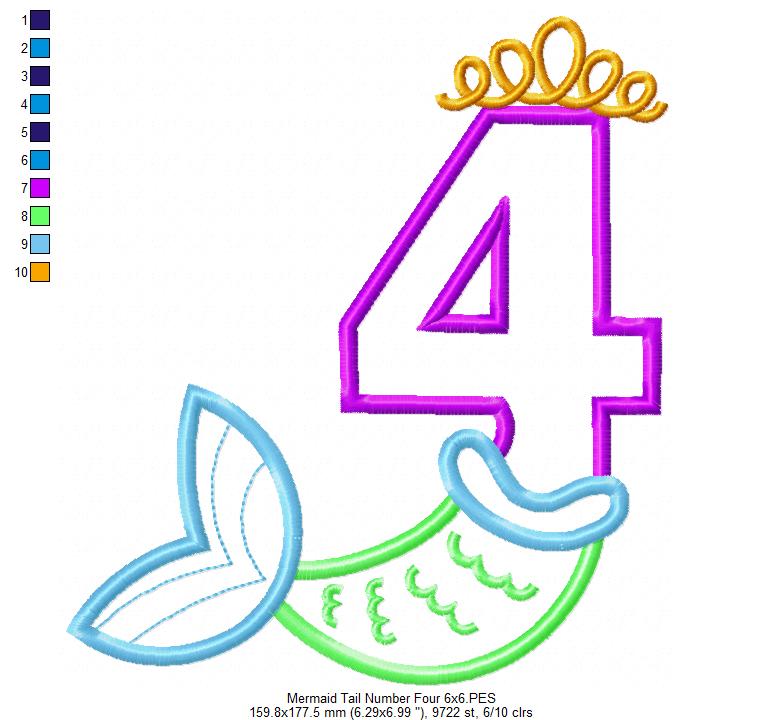 Matriz de Bordado Número 4 Sereia Princesa – Aplique