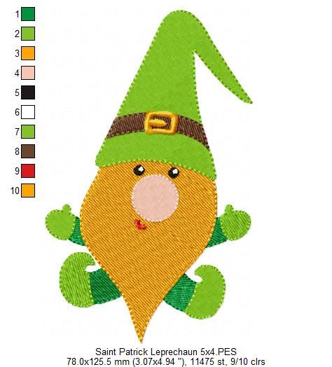 Matriz de Bordado Duende Fofinho de São Patrício – Ponto Cheio