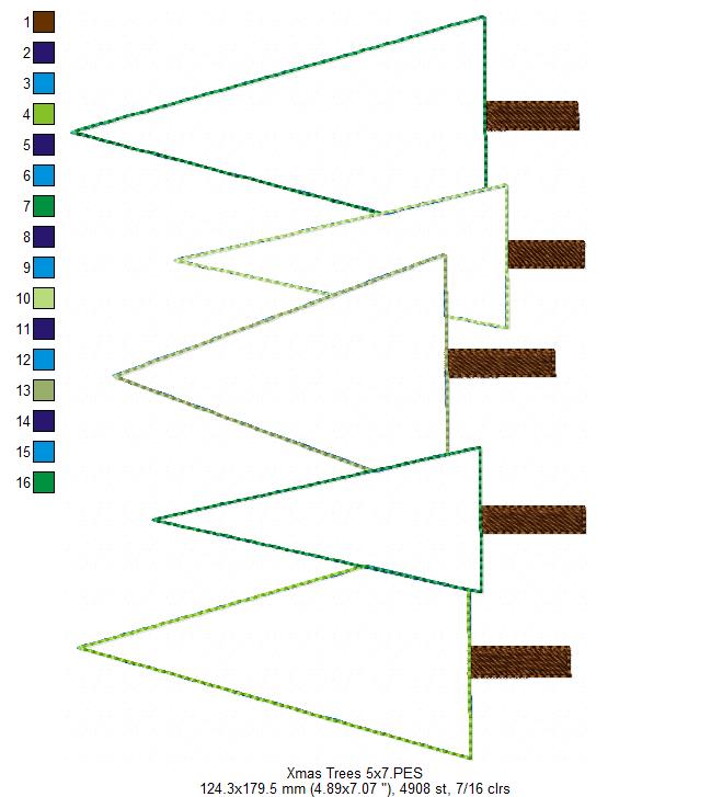 Matriz de Bordado Árvores Geométricas Outono Chic – Aplique Raggy