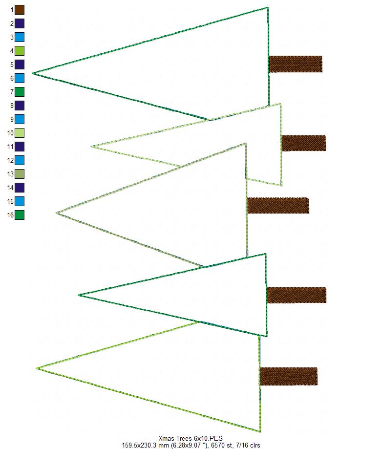 Matriz de Bordado Árvores Geométricas Outono Chic – Aplique Raggy