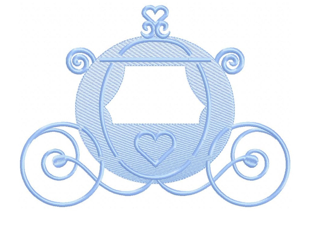 Matriz de Bordado Carruagem Encantada de Princesa – Ponto Rippled