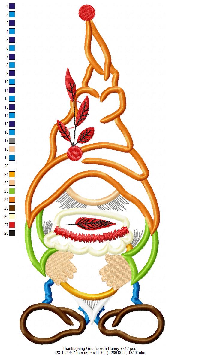 Matriz de Bordado Gnomo Fofinho com Mel – Aplique