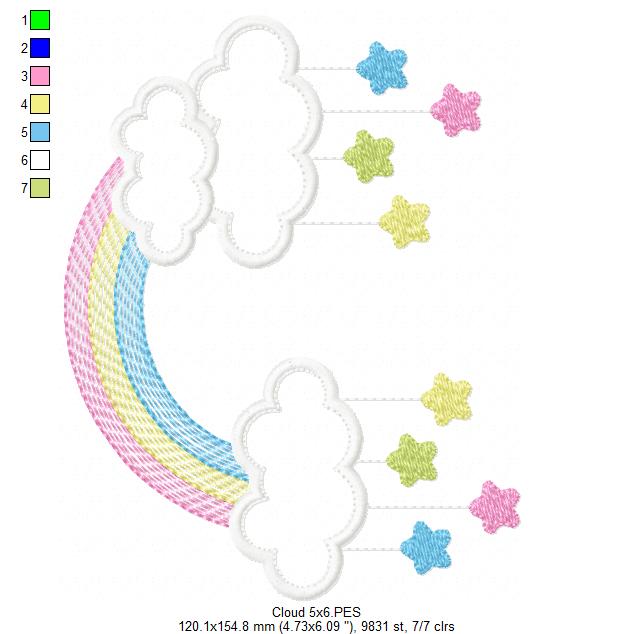 Matriz de Bordado Chuvinha de Estrelas – Aplique